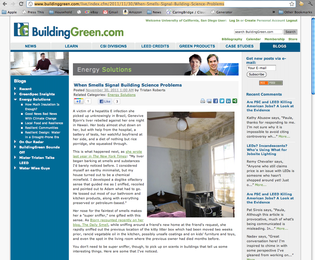 Genevive quoted as lede in article on Building Green